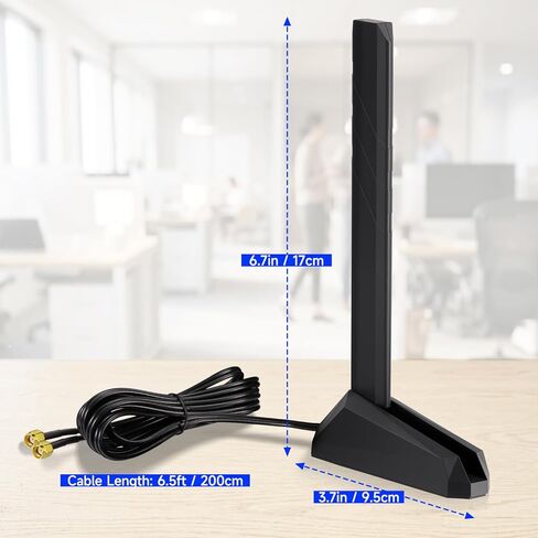 هوائي Eightwood WiFi 7 WiFi 6E ثلاثي الموجات 6 جيجا هرتز 5 جيجا هرتز 2.4 جيجا هرتز RP-SMA هوائي مع قاعدة مغناطيسية للكمبيوتر المكتبي ASUS Gigabyte Aorus Gaming Motherboard PCIe Bluetooth Card in Kuwait