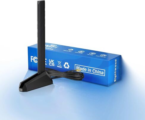هوائي Eightwood WiFi 7 WiFi 6E ثلاثي الموجات 6 جيجا هرتز 5 جيجا هرتز 2.4 جيجا هرتز RP-SMA هوائي مع قاعدة مغناطيسية للكمبيوتر المكتبي ASUS Gigabyte Aorus Gaming Motherboard PCIe Bluetooth Card in Kuwait