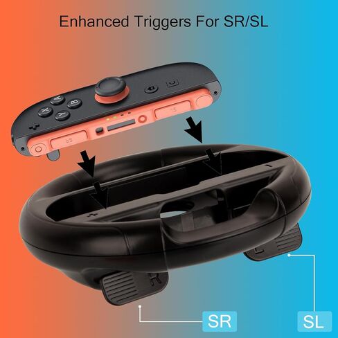Lyvix Steering Wheel for Nintendo Switch 2/1 Joy-Con – Christmas Gift, Racing Wheel Compatible with NS2/NS/OLED for Mario Kart World 2025, Ergonomic Accessories with Quick Release & Installation Grips in Kuwait