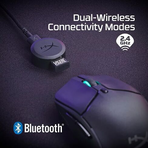 HyperX Pulsefire Haste 2 - ماوس ألعاب لاسلكي - خفيف الوزن للغاية، 61 جرام، عمر بطارية 100 ساعة، اتصال لاسلكي مزدوج، مستشعر دقيق - أبيض (متجدد) in Kuwait