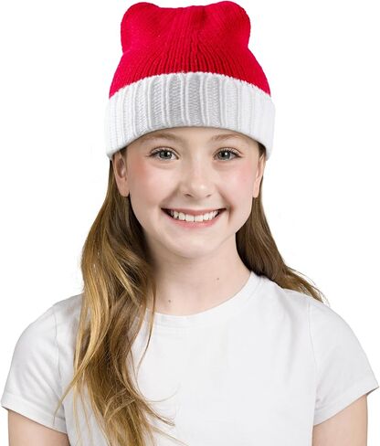 قبعة صغيرة متماسكة للكبار من Giggling Getup مع بوم بومس، قبعة سانتا قزم عيد الميلاد الحمراء للبالغين، النساء، الرجال، ملابس الحفلات in Kuwait