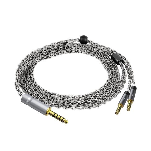 GEEKRIA Apollo Silver-Plated Copper Upgrade Audio Cable Compatible with Meze Audio 99 Classics V2, 109 PRO, LIRIC 2, Strada 4.4mm to Dual 3.5mm Replacement Cord (4.9 ft / 1.5 m/Silver) in Kuwait