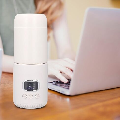 زجاجة محمولة لتدفئة السفر، 400 مل صغير USB سريع التسخين، كوب تسخين ذاتي لحليب الثدي الفوري، تركيبة، ماء، جهاز تدفئة الحليب أثناء التنقل، السيارة، الطائرة in Kuwait