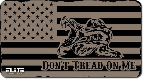 MFG Coyote TAN Colored Gadsden Don't Tread ON ME USA Flag Gun Cleaning Mat 12 بوصة × 22 بوصة. صنع في الولايات المتحدة الأمريكية. تتضمن فتاحة زجاجات المحفظة مجانًا. in Kuwait