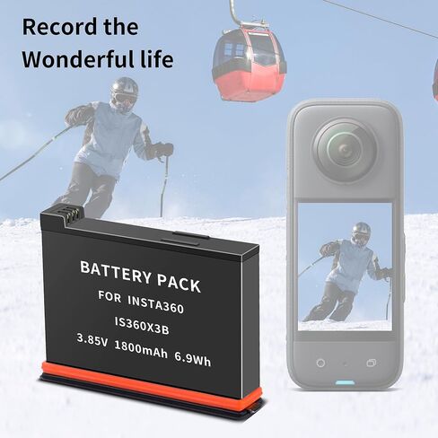 2 Pack for Insta360 X3 Replacement Battery, Compatible with Insta 360 ONE X3/IS360 X3 B Cameras, Upgraded Capacity Rechargeable Batteries(2-Pack 1800mAh) in Kuwait