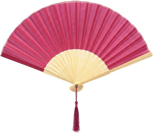 Fabric Handheld Folding Hand Fan with a Tassel Grade A Bamboo Ribs for Women Girls Summer Party Event Favor Birthday Wedding Souvenir Gift (Moss/Olive Green) in Saudi Arabia