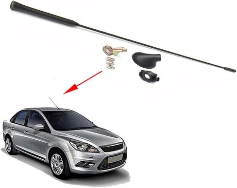 Black Car Roof AM/FM Antenna Aerial Mast with Base Kit Antenna Booster Signal Roof Mast Replacement Compatible for Ford Focus 2000-2007 in Kuwait