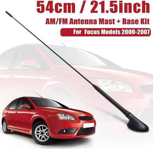 Black Car Roof AM/FM Antenna Aerial Mast with Base Kit Antenna Booster Signal Roof Mast Replacement Compatible for Ford Focus 2000-2007 in Kuwait