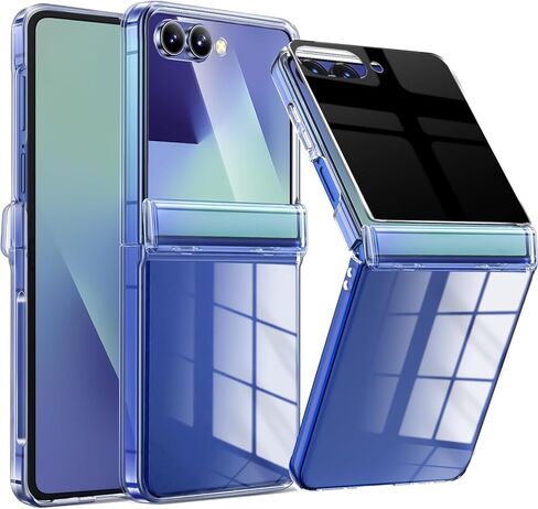 for Samsung Galaxy Z Flip 7 Case,with Privacy Screen Protector & Hinge Protection,Anti-Yellowing, Anti-Fingerprint,Hard PC Ultra-Durable Case for Samsung Z Flip 7,Clear in Kuwait