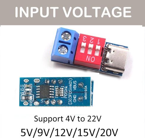 5PCS USB-C PD Trigger Board Module 100W, PD/QC Decoy Fast Charge Power Delivery Trigger Adapter, USB Type-C to 5V/9V/12V/15V/20V Voltage Converter for Charger and Power Testing-Blue in Saudi Arabia