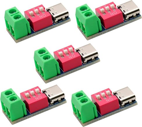 5PCS USB-C PD Trigger Board Module 100W, PD/QC Decoy Fast Charge Power Delivery Trigger Adapter, USB Type-C to 5V/9V/12V/15V/20V Voltage Converter for Charger and Power Testing-Blue in Saudi Arabia
