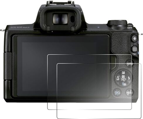 قطعتان من واقي الشاشة متوافق مع كاميرا Canon EOS M50 EOS M50 Mark II M6 M100 PowerShot G1 X Mark III، طبقة زجاجية شفافة كريستالية 0.26 مم، مضادة للخدش وبصمات الأصابع in Kuwait