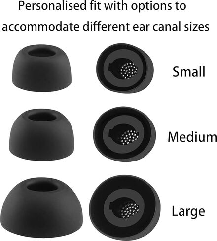 أطراف أذن بديلة من السيليكون لسماعات الأذن اللاسلكية Samsung Galaxy Buds 3 FE (2025)، وليس لـ Galaxy Buds 3 Pro، 6 أزواج (أسود، متنوعة S/M/L) in Kuwait