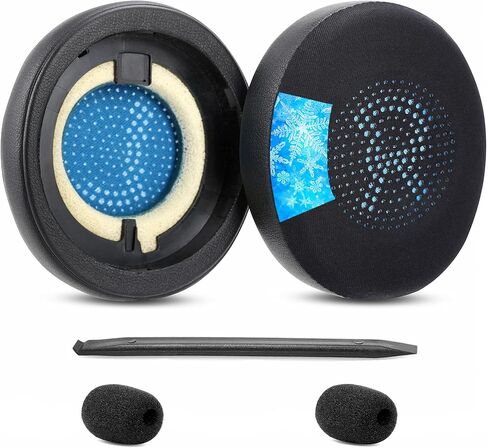 استبدال وسائد الأذن من جل التبريد Evolve2 65 متوافق مع Jabra Evolve2 65/65MS/65UC، Evolve2 40/40UC/40MS/40USB، Elite 45h سماعات رأس لاسلكية على الأذن وسائد من نسيج الحرير الجليدي باللون الأسود in Kuwait