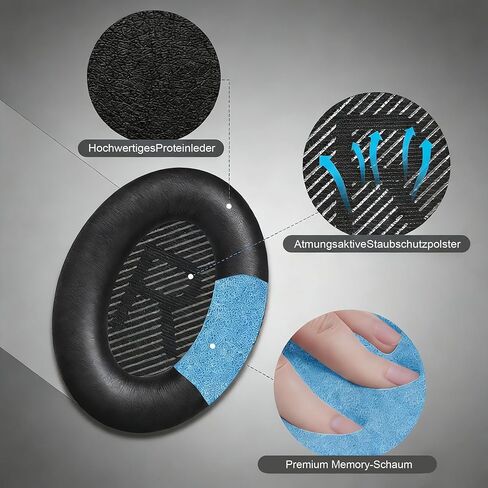 Replacement Ear Cushions for Bose QC35/QC35 II Headphones, 56mm Leather with Memory Foam, for Ae2/Ae2i/QC25/QC15 in Kuwait