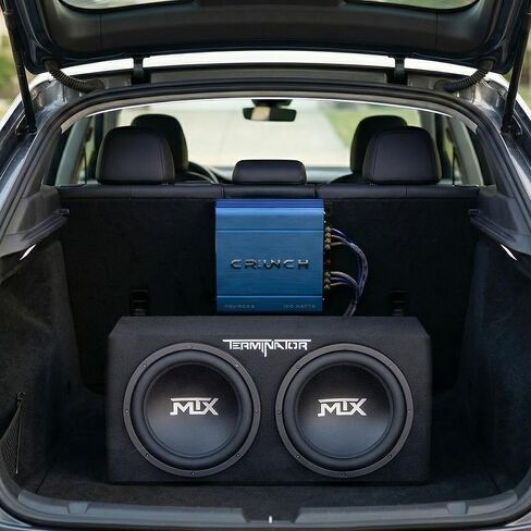 MTX 12 بوصة 1200 واط صوت السيارة ثنائي التحميل صندوق مضخم الصوت الضميمة وأزمة PowerDriveX 1000 واط 2 قناة حصرية الأزرق A / B مكبر صوت ستيريو للسيارة in Kuwait