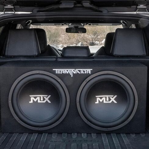 MTX 12 بوصة 1200 واط صوت السيارة ثنائي التحميل صندوق مضخم الصوت الضميمة وأزمة PowerDriveX 1000 واط 2 قناة حصرية الأزرق A / B مكبر صوت ستيريو للسيارة in Kuwait