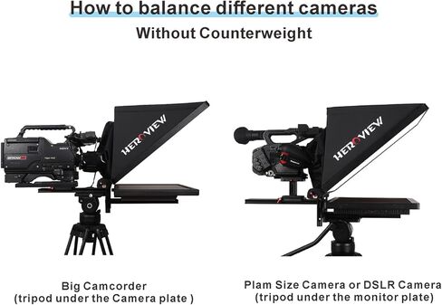 Heroview 22" XBASE Series High Brightness Single Monitor Studio teleprompter 1000nits HDMI/VGA, Software Included, Tempered Glass Easy Set-up, for Studios, Interview, Live Stream,Education in Kuwait
