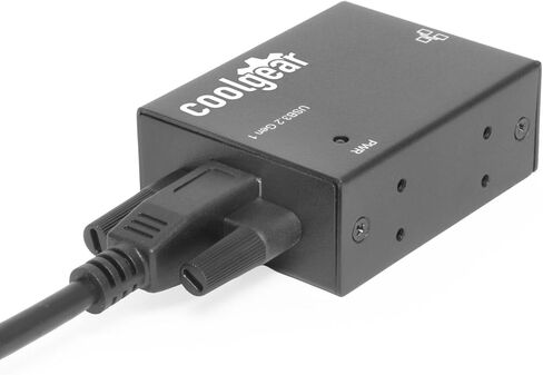 Coolgear Industrial USB-C to Ethernet Adapter - Gigabit Speed, Screw Lock Cable, Surge Protection, Industrial Grade for Factory, Kiosk & Field Use in Kuwait