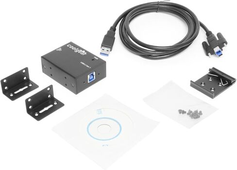 Coolgear Industrial USB-C to Ethernet Adapter - Gigabit Speed, Screw Lock Cable, Surge Protection, Industrial Grade for Factory, Kiosk & Field Use in Kuwait