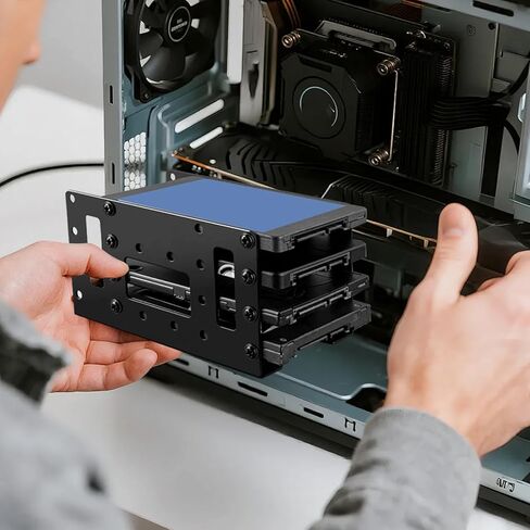 حامل تثبيت SSD/HDD مقاس 2.5 بوصة إلى 3.5 بوصة، دعامة تثبيت معدنية تصل إلى 4 مقاس 2.5 بوصة SSD، حامل تثبيت محرك الأقراص الصلبة الداخلي للكمبيوتر/NAS/الخادم، 2 حزمة محول دعامات تثبيت معدنية (أسود) in Kuwait