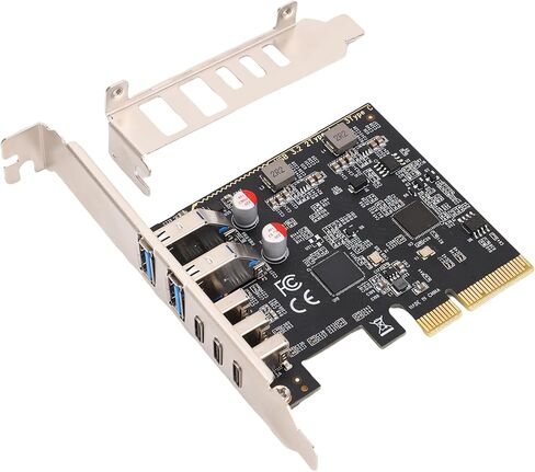 بطاقة PCIE USB 3.0 بطاقة توسيع نقل عالية السرعة لأجهزة الكمبيوتر المكتبية، محول PCI Express إلى 5 منافذ USB3.0 من النوع C لـ، in Kuwait