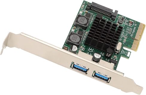SUNGOOYUE USB3.2 Expansion Card, 2 Ports 10Gbps High Speed with ASM3142 Chip and Independent Power Management, for PCIE X4 X8 X16 in Kuwait