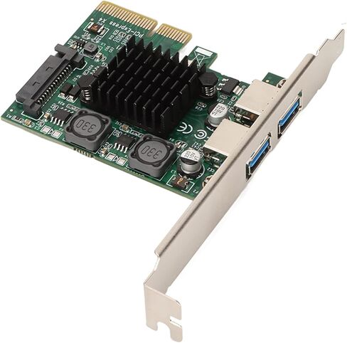 SUNGOOYUE USB3.2 Expansion Card, 2 Ports 10Gbps High Speed with ASM3142 Chip and Independent Power Management, for PCIE X4 X8 X16 in Kuwait