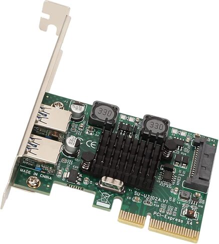 SUNGOOYUE USB3.2 Expansion Card, 2 Ports 10Gbps High Speed with ASM3142 Chip and Independent Power Management, for PCIE X4 X8 X16 in Kuwait