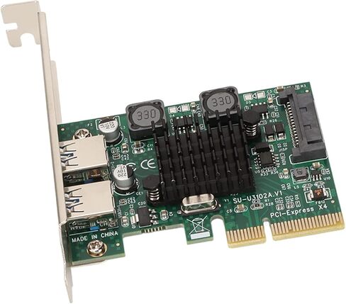SUNGOOYUE USB3.2 Expansion Card, 2 Ports 10Gbps High Speed with ASM3142 Chip and Independent Power Management, for PCIE X4 X8 X16 in Kuwait
