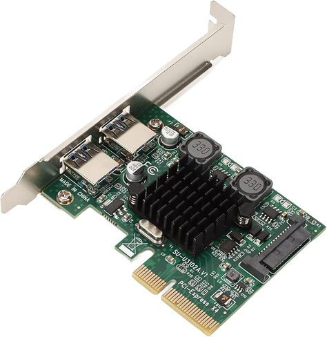 SUNGOOYUE USB3.2 Expansion Card, 2 Ports 10Gbps High Speed with ASM3142 Chip and Independent Power Management, for PCIE X4 X8 X16 in Kuwait