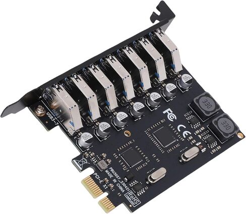 PCI Express إلى بطاقة محول USB 7 منافذ PCIE USB 3.0 وحدة تحكم محول دعم لـ 11 10 8 7، نقل 5 جيجابت في الثانية، ثنائي الفينيل متعدد الكلور in Kuwait