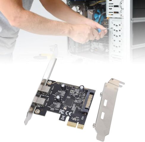 بطاقة محول PCIe إلى النوع C بمنفذين USB 3.2 بطاقة توسيع Gen1 ASM1042 شريحة التحكم الرئيسية للكمبيوتر المكتبي، توافق واسع in Kuwait