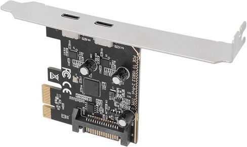 بطاقة محول PCIe إلى النوع C بمنفذين USB 3.2 بطاقة توسيع Gen1 ASM1042 شريحة التحكم الرئيسية للكمبيوتر المكتبي، توافق واسع in Kuwait