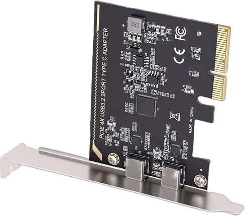 بطاقة توسيع SUNGOOYUE PCIe إلى النوع C، نقل بيانات عالي السرعة 10 جيجابت في الثانية، منفذين من النوع C، مع شريحة تحكم ASM1142، للكمبيوتر المكتبي 7 10 11 in Kuwait