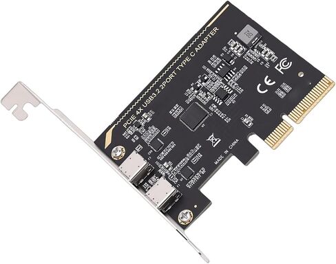 بطاقة توسيع SUNGOOYUE PCIe إلى النوع C، نقل بيانات عالي السرعة 10 جيجابت في الثانية، منفذين من النوع C، مع شريحة تحكم ASM1142، للكمبيوتر المكتبي 7 10 11 in Kuwait