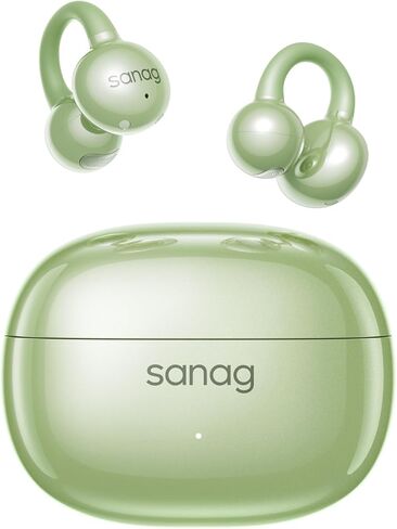 Sanag Open Ear Headphones, Bluetooth 6.0 Wireless Earbuds with Clip Design, 40H Playtime, IP67 Waterproof, Ultra-Light Comfortable for Running, Gym, Sports, Work (Black) (Beige) in Kuwait
