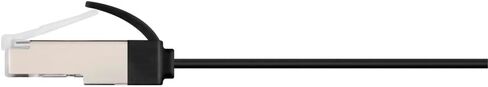 كابل تصحيح Monoprice Cat6A Ethernet - حذاء مسطح نحيف U/FTP 32AWG مصبوب بطول 2 قدم أسود in Kuwait