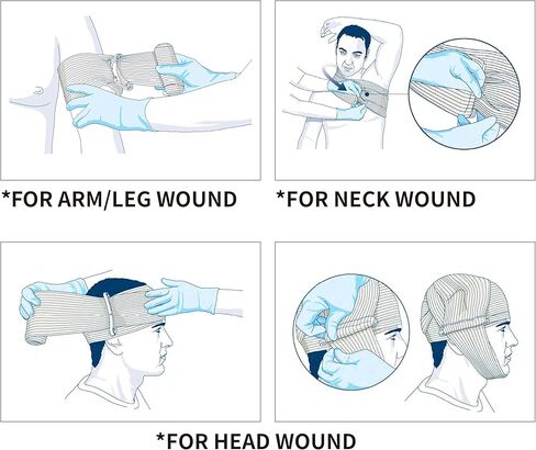 EAGLEYE- 6" Emergency Trauma Compression Bandage, Sterile Vacuum-Sealed, Elastic Pressure for Bleed Control, Suitable for First Aid, Military, and Outdoor IFAK Kits (2-Piece Set) in Saudi Arabia