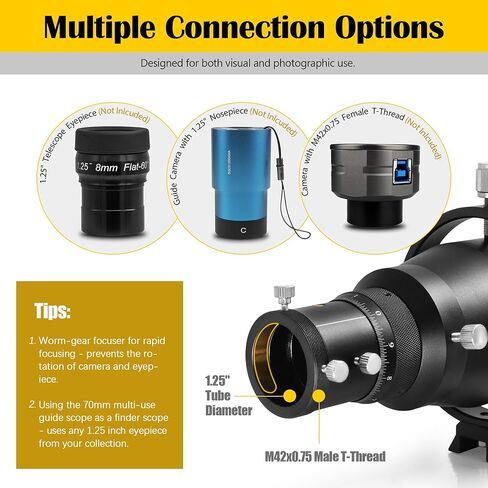 Astromania Deluxe Finderscope Guide Scope Mount - حزمة مع - نطاق دليل مطور 70 مم FMC in Kuwait