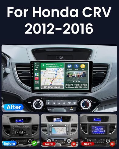 راديو سيارة 8Core 4GB+64GB لسيارة Honda CRV 2012 2013 2014 2015 2016، ستيريو سيارة بشاشة تعمل باللمس 10 بوصة IPS مع Carplay لاسلكي/Android Auto، DSP، بلوتوث، كاميرا احتياطية، نظام تحديد المواقع المدمج، 5G WiFi، راديو FM in Kuwait