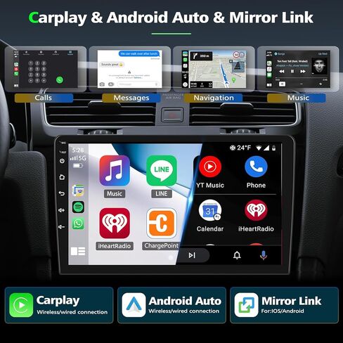 راديو ستيريو للسيارة Ford Edge 2007 2008 2009 2010، شاشة لمس 10 بوصة تدعم Carplay اللاسلكي وAndroid Auto، بلوتوث/التحكم الصوتي/GPS/WiFi/كاميرا احتياطية/SWC/راديو FM-2+32G in Kuwait