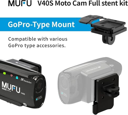 مجموعة تثبيت MUFU لكاميرا الخوذة الأمامية والخلفية V40S على الجانب الأيمن، متوافقة مع حامل ثلاثي القوائم وعصا سيلفي لكاميرا الحركة، ومشبك خوذة 2 في 1 in Kuwait