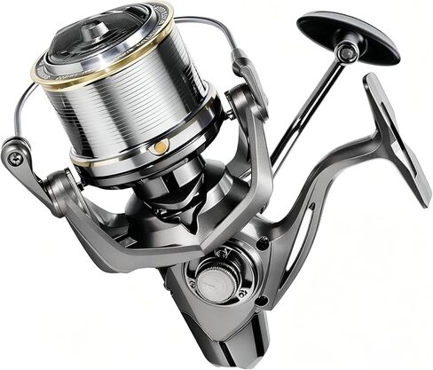 Heavy Duty Spinning Reel Metal Body with CNC Machined Spool 55LB Max Drag 8/10+1 BB Ultra Smooth 4.1/4.6/4.8:1 High Speed Gear Ratio Saltwater Freshwater Fishing Reel for 8000 to 16000 Series in Kuwait