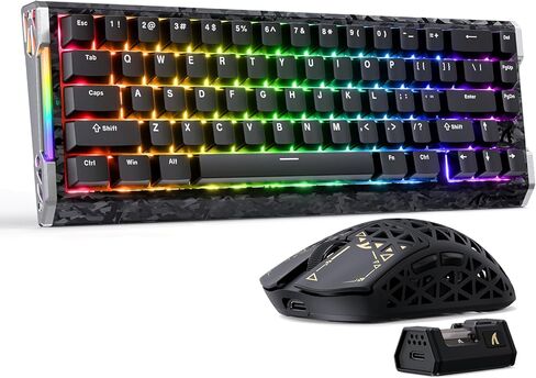 ATTACK SHARK R68HE&R5 Ultra 8K Gaming Keyboard and Mouse Combo,Hall Effect Magnetic Wired Keyboard,39g Ultralight Carbon Diber Wireless Gaming Mouse 42K DPI,RGB Light,Web Diver for Win/Mac,Black in Kuwait