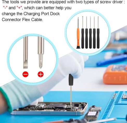 استبدال منفذ الشحن YHX-US لهاتف Samsung Galaxy A16 5G SM-A166B/A166E/A166U/A166M USB Dock Connector Flex Cable ميكروفون بديل مع مفكات براغي in Kuwait