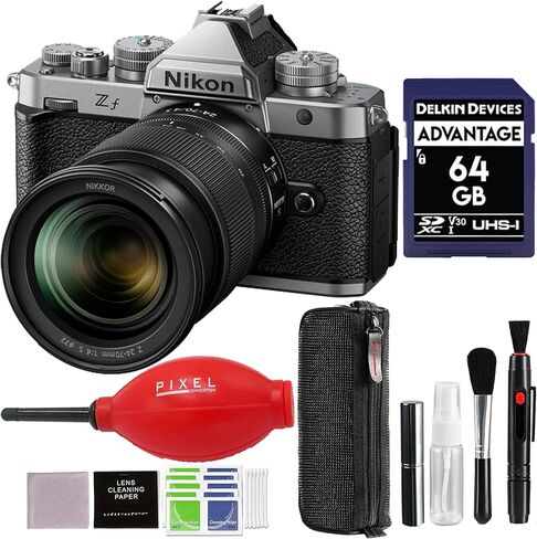 كاميرا Nikon Zf بدون مرآة مع عدسة مقاس 24-70 مم f/4 (فضية) مع ملحقات متقدمة وحزمة سفر | 2016 | نيكون ZF 24-70 ملم f/4 in Kuwait