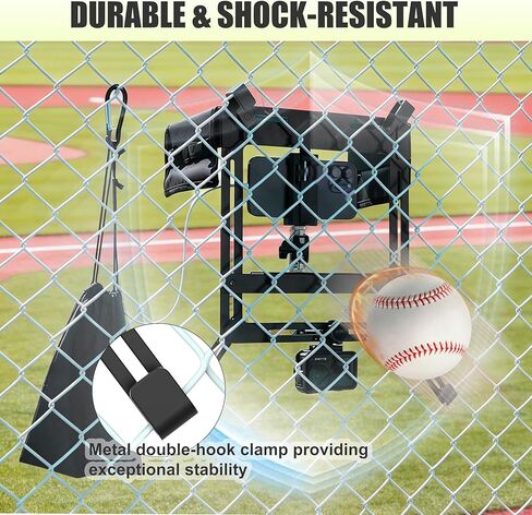 Hikeen Game Changer Mounting Kit,Cell Phone Fence Mount for Recording Baseball Softball &Tennis,Gamechanger Streaming Kit,Fence Phone Holder with Shade & Power Pocket for iPhone Gopro and Camera Mevo in Kuwait