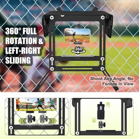 Hikeen Game Changer Mounting Kit,Cell Phone Fence Mount for Recording Baseball Softball &Tennis,Gamechanger Streaming Kit,Fence Phone Holder with Shade & Power Pocket for iPhone Gopro and Camera Mevo in Kuwait