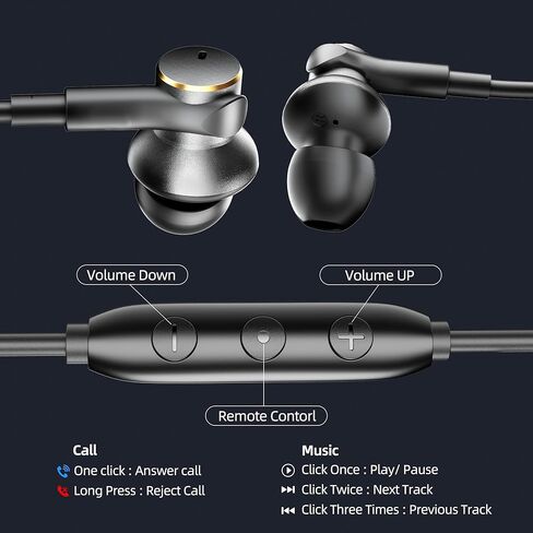 Wired Headphones Balance Powerful Bass & HD Audio Noise-cancelling Earbuds Wired Immersive Bass,(Four drive)Bass Boost In ear Earphones Universal 3.5mm & USB C Plug with Mic ENC Noise reduction calls in Kuwait